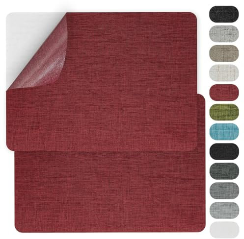 GYGYL 2 Pcs 20.3cm X 28cm (8 X 11in) Fabric Repair Patches, Linen Repair Patches, Self-Adhesive Fabric Patch for Sofas, Couch, Furniture,Tote Bags, Car Seats-Burgundy