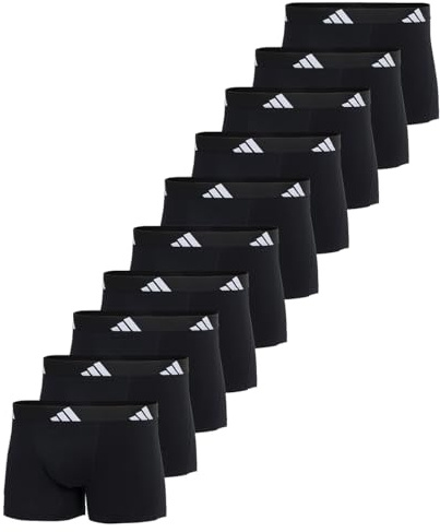 adidas - Herren 10er Spar-Pack - Active Flex Cotton Retro Pants Boxershorts Unterhosen Atmungsaktiv, 4-Wege-Stretch, Feuchtigkeitsregulierend - ohne Eingriff