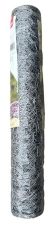 Sechseckiger Maschendraht, 10m x 0,5m, Kaninchendraht, Hasendraht, Drahtgitter, Verzinkt