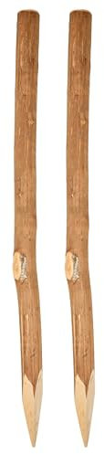 Garronda 2X Estacas de Madera de Avellano 70 cm – Afilados Postes para Vallas de Jardín, Cercado Natural o Tutor de Plantas – Ideales para Huerto, Terraza o Valla Rústica GD-0155