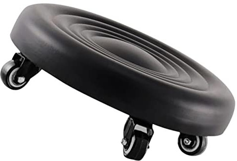 DIYEAH Petit Tabouret à roulettes roulement Pied Adultes Portable Pivot Chaise à roulettes escabeau de Cuisine tabourets à roulettes escabeaux Unité Centrale Black