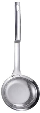 Dinner Set for 2 Fine Mesh Stainless Steel Colander 304 Stainless Steel Strainer Spoon Extra Fine Mesh Strainer with Handle Kitchen Gadget Black Dinner Set (Silver, 28X10X5CM)