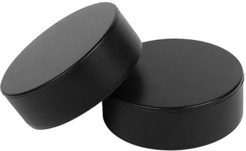 Eishockey Trainingspuck Schwarz aus Pu, 2 Stück für Erwachsene und Kinder | Eishockey Trainingspuck, für Wettkampf und Training, Gleichmäßige Führung Glatten Flächen, Geringe Reibung