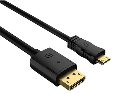 Techrum 4K@60Hz DisplayPort auf Mini HDMI Kabel, DP zu MINI HDMI 1,8m Kabel 3D 1080P 3840x2160 2K@120Hz UHD für Desktop, Laptop, Monitor, AMD, NVIDIA, ARZOPA, Projektor, PC