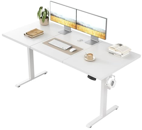 Klicelor Electric Standing Desk, 2 Memory Buttons for stand & sit, 140x60