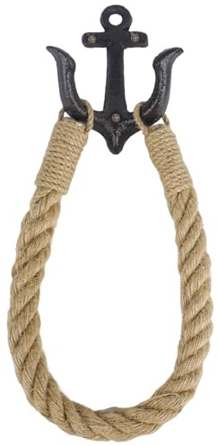 Notakia Wandhaken aus Gusseisen, Vintage-Stil, nautischer Anker, Küstenhandtuchhaken, dekorativer Wandaufhänger für Strandhaus, Seehaus oder Badezimmer, rustikaler Handtuchhalter, brauner