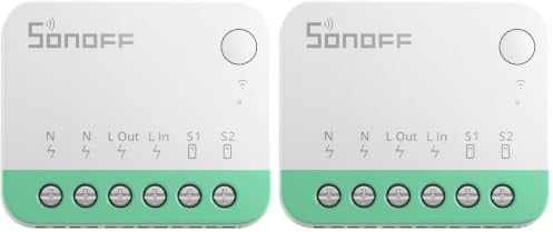 SONOFF Matter smart switch, Wifi Mini DIY module, fonctionne avec Alexa et Google Home, nécessite un fil neutre (Lot de 2)