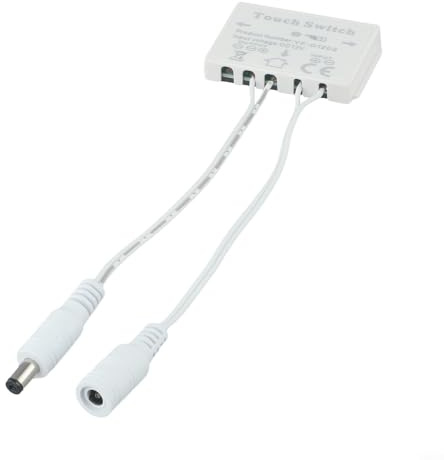 Verbessern Sie Ihren Spiegel mit LED-Smart-Tastenschalter, Touch-Sensor-Schalter, 12 V, 5 A, 60 W, unterstützt 1,5 mm Spiegel, tolle Ergänzung für Hotel-Badezimmer/Make-up-Schrank (DC-Stecker und