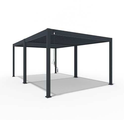 Weide Classic | Pergola Aluminium freistehend | 4 x 6 M | Lamellendach Anthrazit + Verbindungskit 4 Meter