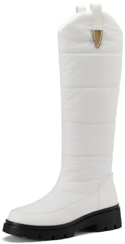 Lkvent stivali da neve da donna stivali da neve ginocchio alto tacco medio caldo inverno scarpe invernali metà polpaccio alto impermeabile pioggia spessa peluche Bootie inverno