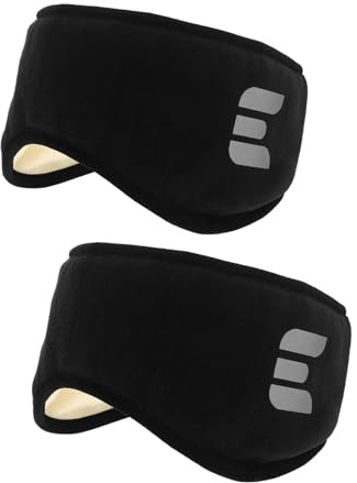 Soundproof Sleep Ear Muffs 2pcs Plush Noise Reduction Black | Travel Studying Use, Breathable Ergonomic Comfort and Sound Isolation, Women Friendly Sound Proof Ear Muffs for Sleeping