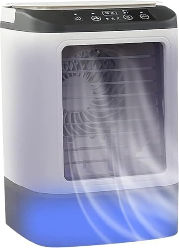 Climatiseur Mobile Silencieux, 900 ml Climatiseur Portable, Mini Refroidisseur d'air USB Ventilateur, Refroidisseur d'air 4 en 1 avec 120° Oscillation