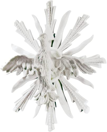 Design Toscano Heiliger Geist Friedenstaube, Wandfigur aus Marmor-Kunstharz
