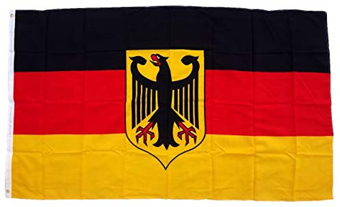 MM Germania Bandiera con Aquila, 250 x 150 x 1 cm 16312, Multicolore, XXL