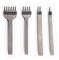 DIY Edelstahl flach Meißel 4mm 1/2/4/6 Zinken Leder Craft Loch Stempel Pitch Hole Nähten Schnürung Lochen Sew Tools (4-Piece Set)