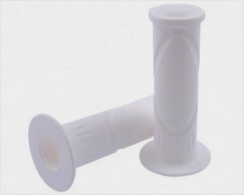Lenkergriffe Retro Weiß – 22mm & 24mm – Universal Tuning Griffe für Roller, Motorrad, Moped, Mokick – Kreidler, Zündapp, Hercules – Hochwertiges PVC für perfekten Grip