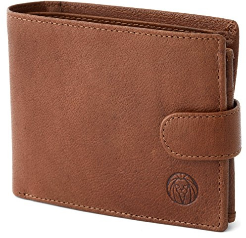 Lucleon Portmonee Herren Tan Braun | Hochwertiger Leder Geldbeutel Herren aus echtem Leder | Stilvollem Design & praktischer Aufteilung mit 12 Kartenfächern