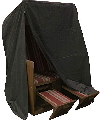Acamp Strandkorb Schutzhülle 135x115x175 cm | anthrazit aus PVC-beschichtetem Ployester | für versch. Marken | Winterfest und Witterungsschutz für Strandkörbe | perfekt für Acamp Sylt