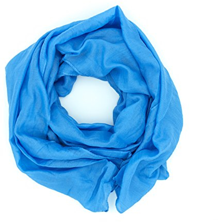 DOLCE ABBRACCIO by RiemTEX WILD CAT Damen Schal Halstuch Tuch aus Chiffon für Frühling Sommer Ganzjährig (Himmelblau)