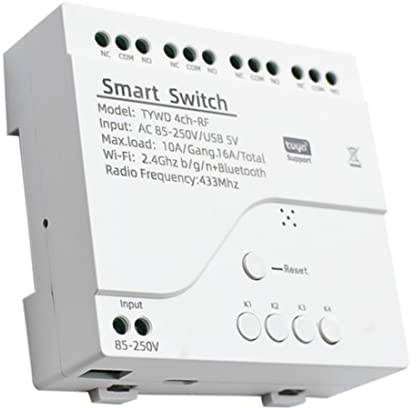 Tuya Wifi Motor Switch Module 433 Radio Control Remoto 4CH Inching Relay, 4CH AC85-250V