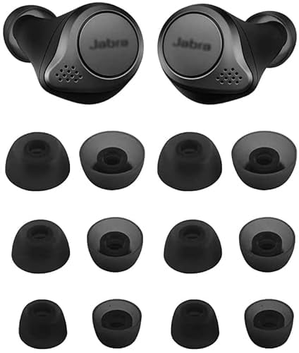 ALXCD Ear Tips Compatible With Jabra Elite 75t Headphone - 6 Pairs Replacement Silicone Tips for Elite 65t, Active, 7 Pro, 3, 4 (S/M/L)