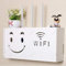 Yizunnu Weißes WLAN-Router-Regal, TV-Set-Top-Regal, Wandbehang, formaldehydfreie Aufbewahrungsbox, Holz-Kunststoff-Büro-Organizer für Schlafzimmer, Dekoration, Muster C