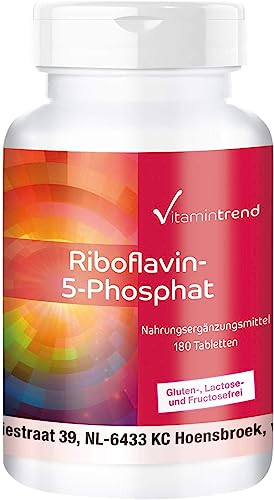 Vitamine B2 Comprimés - 180 Comprimés - dosage élevé - Riboflavine-5-Phosphate | Vitamintrend®
