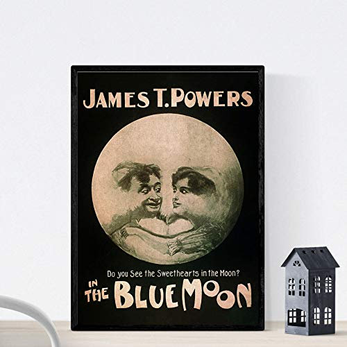 Nacnic Vintage Poster Vintage Poster Blue Moon. A3 Größe