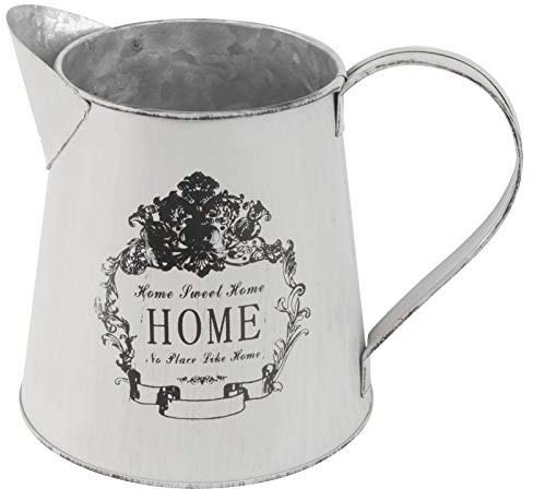 YARNOW Metall Blumentopf Pflanztopf Landhausstil Blumenvase Shabby Chic Flower Pitcher Vintage Übertopf Dekorative Zinn Eimer mit Henkel für Weihnachten Hochzeit Garten Deko