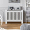 CLIPOP White Radiator Cover Modern Slatted Grill Slats MDF Cabinet Wooden Radiator Cover for Home Living Room Decor Furniture (Medium)