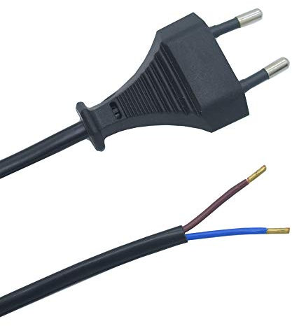 1,50m Anschlusskabel H03VVH2-F 2x0,75mm² – Flexibles Netzkabel mit Eurostecker für Leuchten und Elektrogeräte