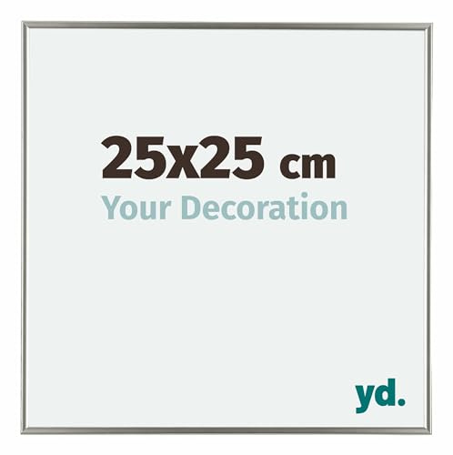 Your Decoration - Bilderrahmen 25x25 cm - Champagner - Bilderrahmen aus Kunststoff mit Acrylglas - Antireflex - 25x25 Rahmen - Evry