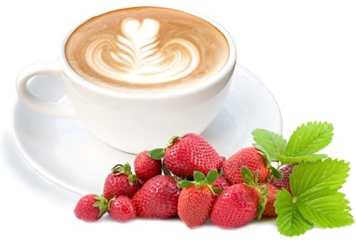 Cinesso Cappuccino mit Süße Erdbeeren Geschmack Cappuccino Getränkepulver aus löslichem Bohnenkaffee Cremig Zart (500g)