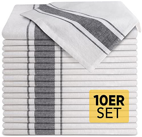 Loco Bird Geschirrtücher Baumwolle weiß 10 Set - 50x70cm Küchentücher saugstark - Geschirrtuch zum abtrocknen - Geschirrhandtücher - Küchenhandtücher, Trockentücher Küche, Küchentuch, Spültücher