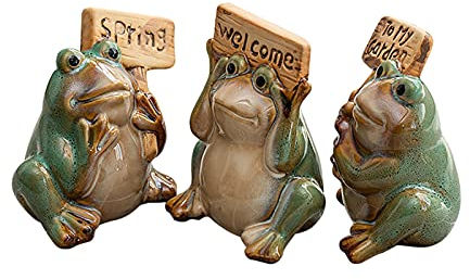 xuejuanshop Willkommen Schild Willkommenszeichen - Fairy Garden Nette winzige Frosch Feen Willkommensschild Fairy Elves Miniaturgarten Harz Figur Figur Statue Ornamente Deko Home