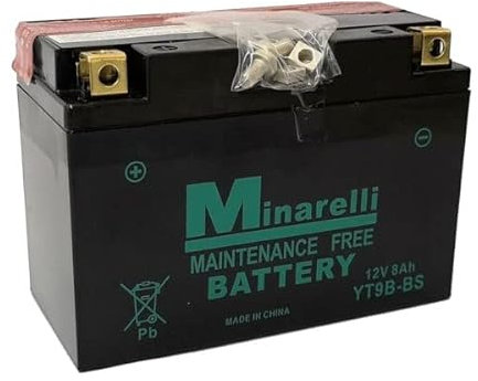 BATTERIA MOTORPARTS MINARELLI YT9B-BS 12V 8 AH COMPATIBILE CON YAMAHA MT-03 660 2008 > 2010 SPECIFICA MOTO SCOOTER COMPLETA SENZA MANUTENZIONE