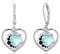 Stern und Mond Ohrringe 925 Sterling Silber Mondstein Ohrringe Mondstein Herz Leverback Ohrringes Schmuck Geschenke Weihnachts für Frauen Mädchen Damen