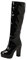 Langschaft Damen PU Stiefel Mode High Heel Boot Overknee Stiefel Plateau Stiefel mit Blockabsatz Vintage Hohe Ritterstiefel zum Schnüren Plattform Reitstiefel Elegante Kleid Stiefel