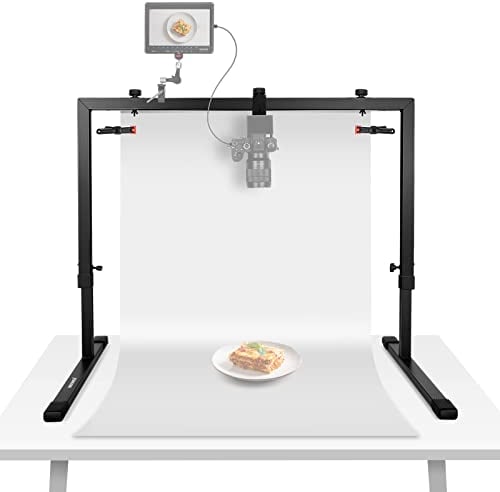 NEEWER Überkopf Kamerahalterung für Aufnahmen von Oben nach unten, Tischplatte aus Stahl,mehrfache Halterungsplattform für Flatlay Fotografie Licht Kochen Zeichnen Handwerk, für Tische≥1m Länge ST100