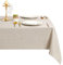 DWCN Leinen Beige Tischdecke Leinenoptik 135x220cm Abwaschbar Tischwäsche Wasserabweisend Tischtuch für Esszimmer, Garten, Party, Hochzeiten oder Haushalt,