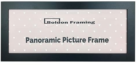 Panoramic Sizes Picture Frames Photo Frames Modern Poster Frame Black White (Black, 15x6 inch)