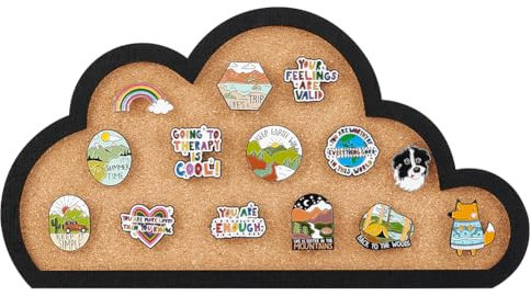 BENECREAT Cloud Pinnwand, Korktafel, Wandmontage, 2 cm dicke Pinnwand für Broschennadel-Aufbewahrung, Büro, Zuhause und Schule, Dekoration, 27,9 x 15,2 cm
