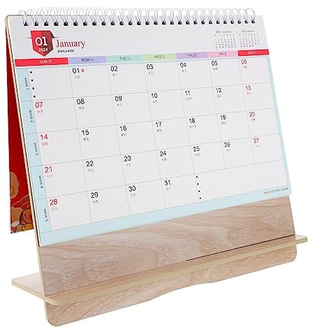 OHPHCALL 2024 Tagesplankalender Zeitplaner Kalender Business-wandkalender Feiertagswandkalender Schulplaner Querformat Countdown-tageskalender Taschenkalender Büro Holz Papier Schreibtisch