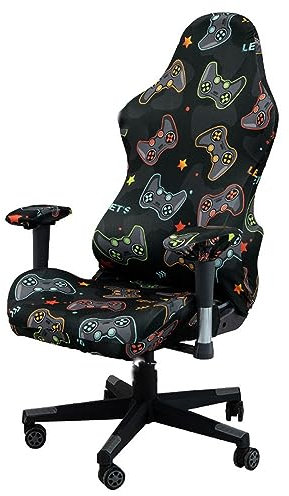 Quepiem Removable Washable Stretch Printed Computer Chair Slipcover, Stretch Computer Office Chair Cover, Gaming Chair Cover for Armchair Game Chair Computer Boss Chair(C)