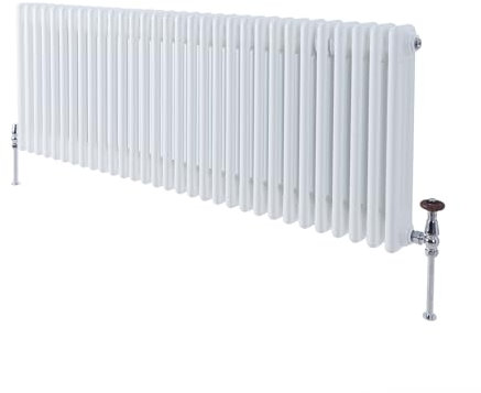 Milano Windsor White Cast Iron Style Horizontal Triple Column Radiator - 500mm x 1415mm