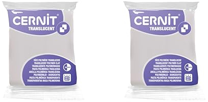 CERNIT CE9256005AMZC - Pane di pasta polimerica traslucida, 2 blocchi da 56 g