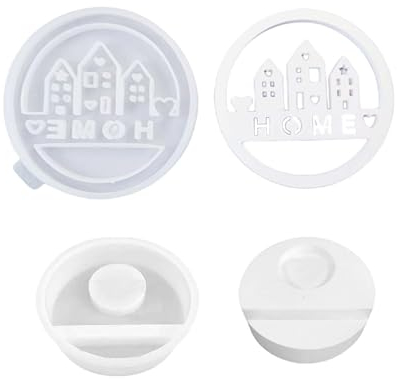 SVOCK Moldes de Silicona para Fundición de Casa Candle Holder Mold, Molde de Silicona con Forma de Casa, Silicone Candle Holder Mold para Velas de Cera de Soja Artesanales de Yeso y Jabón