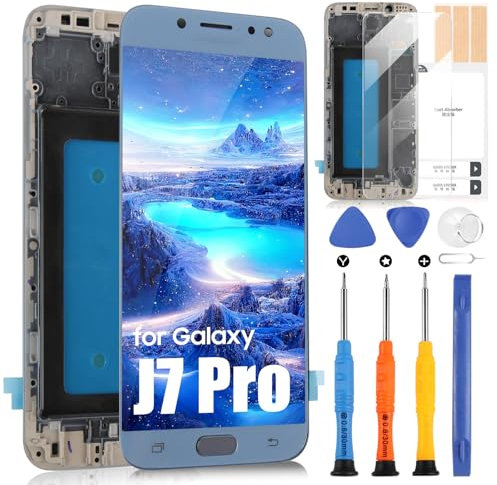 Écran LCD pour Samsung Galaxy J7 PRO 2017 Écran pour Samsung J7 PRO 2017 SM-J730 J730G J730F SM-J730F/DS J730G/DS Remplacement de l'écran tactile Digitizer Full Assembly avec Outils(Blanc)