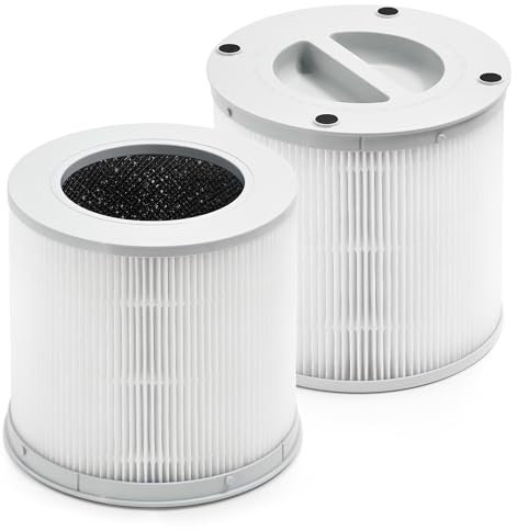 Zouhwaso 4 Compact Filter Compatible with Xiaomi Smart Air Pur-ifier 4 Compact, 3-Layer Filtration with Premium H13 True HEPA Filter, Fine Pre-Filter and High Efficiency Acti-vated Car-bon, Pack of 2