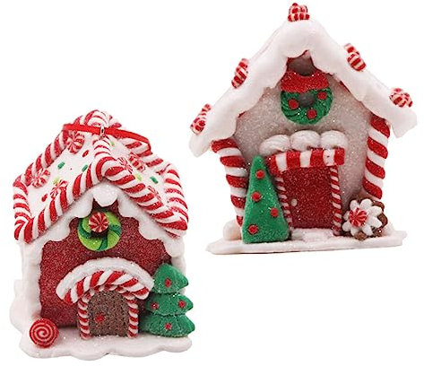 Cabilock 2stücke Weihnachtsbaum Resin Lustige Weihnachtsdekoration Form Von Lebkuchenhäusern Für Festliche Anlässe Für Ihre Weihnachtsfeier